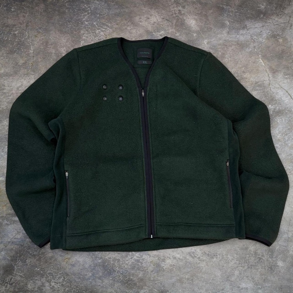 Early Majority Green Technical Zip Up Fleece Sweatshirt Adult Size XXL Gorpcore